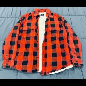 SOLD Sherpa Lined Flannel Jacket Size L